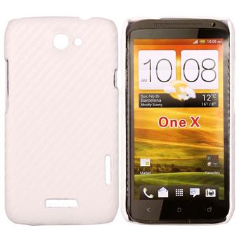 HTC One X Corbon-deksel (hvit)