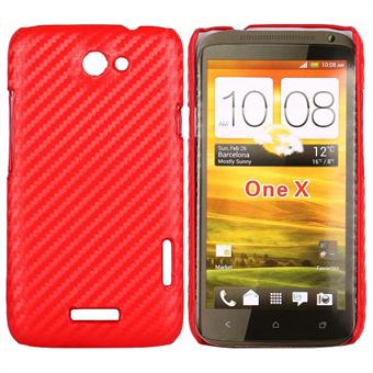 HTC One X Corbon-deksel (rød)