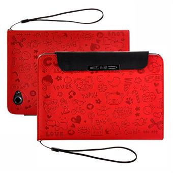 Cartoon Leather Case Galaxy Tab 7.7 (Rød)
