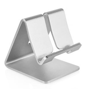 Aluminiumsholder for smarttelefon/nettbrett, Universal - sølv