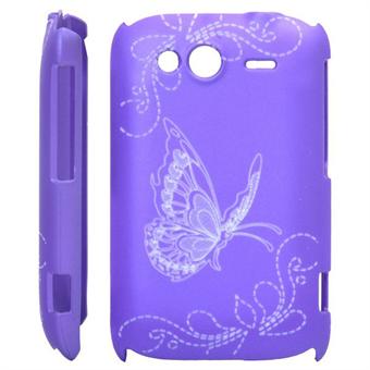 HTC Wildfire S Butterfly deksel (lilla)