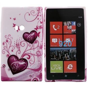 Motiv silikondeksel for Lumia 920 (Double Heart)