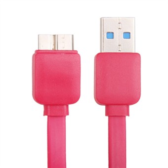 Flat USB 3.0 lade- / synkroniseringskabel 1M (rød)