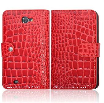Samsung Note-deksel med krokodilleutseende (rød)
