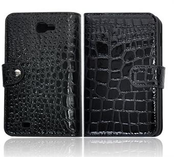 Samsung Note-deksel med krokodilleutseende (svart)