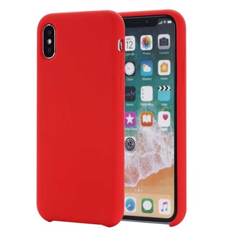 Glatt Silikondeksel til iPhone XS Max - Rød