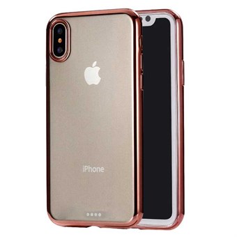 Electroplated iPhone XS Max Soft TPU Bakdeksel - Rose Gold