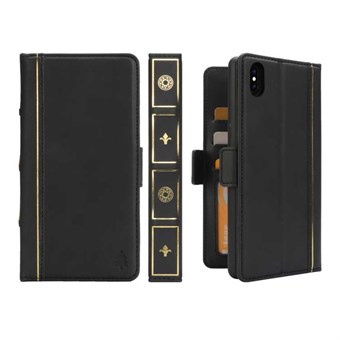 Book Book Leather Card Case iPhone XS Max - Svart