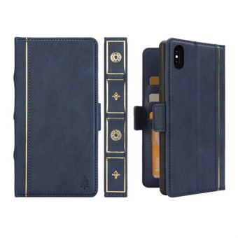Book Book Leather Card Case iPhone XS Max - Blå
