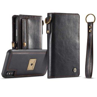 CaseMe Leather Wallet Case for iPhone XS Max - Svart