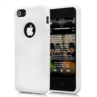 Hard Silikon iPhone 5 / iPhone 5S / iPhone SE 2013 Deksel - Hvit-krem