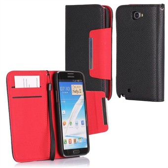 SmartPurse-deksel -Galaxy Note II (svart/rød)