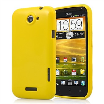 HTC ONE X - Silikondeksel (gul)