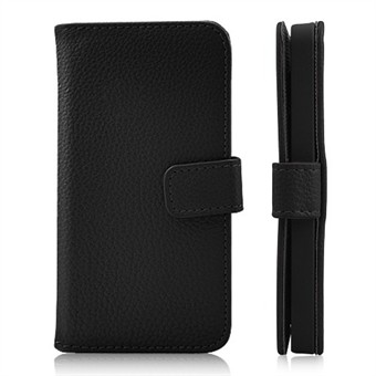 Enkelt lommebokdeksel iPhone 5 / iPhone 5S / iPhone SE 2013 (svart)