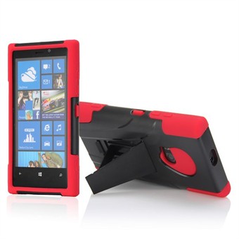 Defender Case Lumia 920 med Stand (svart/rød)