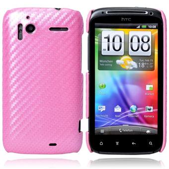 HTC Sensation karbondeksel (rosa)