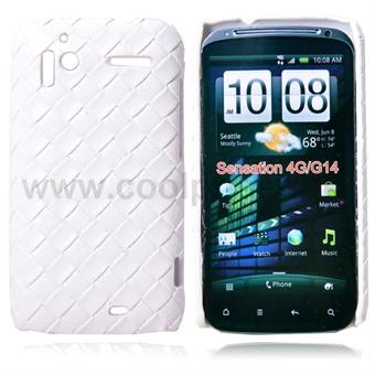 HTC Sensation deksel i skinnlook (hvit)