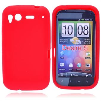 HTC Desire S silikondeksel (rød)
