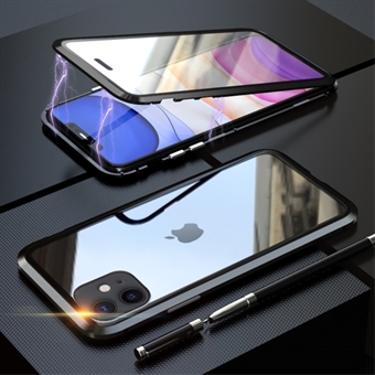 LUPHIE Magnetic iPhone 11-deksel med glass foran og bak - svart