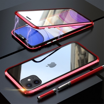 LUPHIE Magnetic iPhone 11-deksel med glass foran og bak - Red