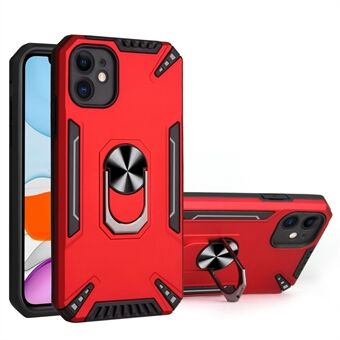 Justerbar Kickstand Design 2-i-1 Dual Protection Hybrid Phone Case Cover Shell med innebygd metallplate for iPhone 11 6,1 tommer