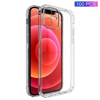 100 STK For iPhone 11 Støtsikker telefonveske Gjennomsiktig gjennomsiktig mobiltelefonskall hardt plastdeksel