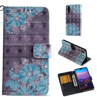Utskrift av mønstre lommebok Stand Leather Case for Huawei P20