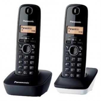 Trådløs telefon Panasonic KX-TG1612SP1 svart hvit (2 stk)