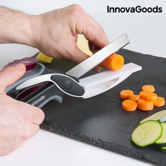 InnovaGoods kjøkkenknivsaks med integrert miniskjæringsbrett