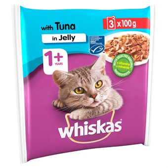 Whiskas 1+ Cat Pouch - Tuna In Jelly - 3 x 100 Gram