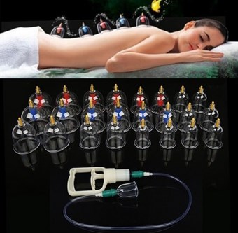 Massasjekopper for Vakuummassasje - Kinesisk Cupping Therapy - m/ Vakuumpumpe