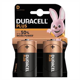 Duracell Plus Power alkalisk D (Mono) batteri - 2 stk.