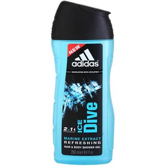 Adidas dusjgelé for hår og ansikt og kropp - 250 ml - Ice Dive
