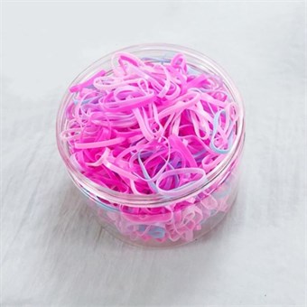 500 stk. Fargede Elastiske Bånd for Barnehårpleie - Rosa