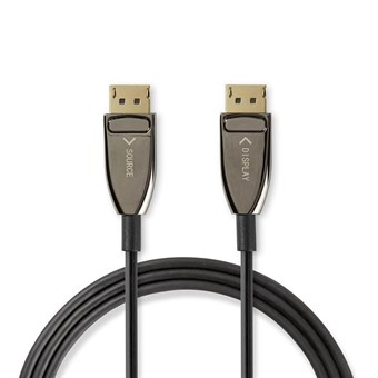 Active Optical DisplayPort-kabel | DisplayPort 1.4 | DisplayPort hann | DisplayPort hann | 32,4 Gbps | 5,00 m | Runde | PVC | Svart | Gaveeske