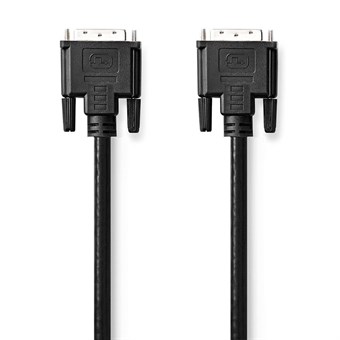 DVI-kabel | DVI-D 24 + 1-pins hann | DVI-D 24 + 1-pins hann | 1080p | Forniklet | 3,00 m | PVC | Svart | Føle