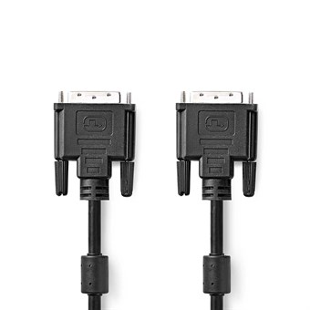 DVI-kabel | DVI-D 24 + 1-pins hann | DVI-D 24 + 1-pins hann | 2560 x 1600 | Forniklet | 2,00 m | PVC | Svart | Plastpose