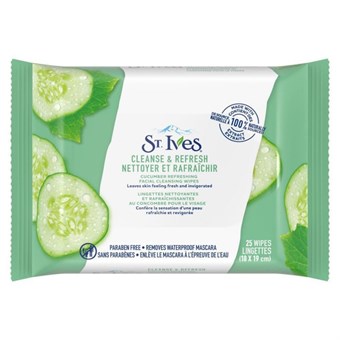 St. Ives Cleanse & Refresh Cucumber Cleaning Servietter - 25 stk.