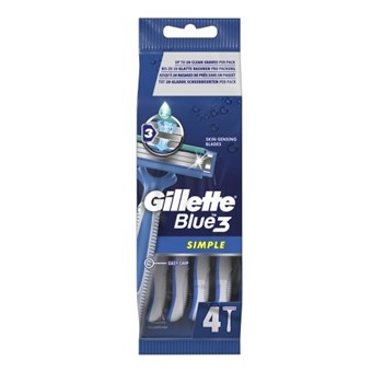 Gillette Blue3 Simple Engangsskraper - 4 stk.