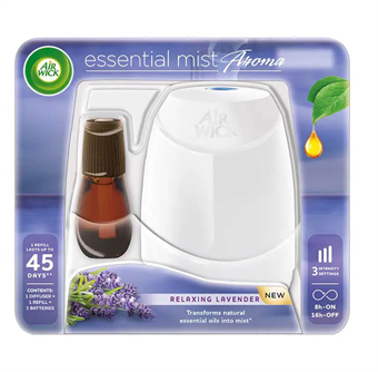 Air Wick Electric Air Freshener + Refill Essential Mist - Avslappende lavendel - 20 ml