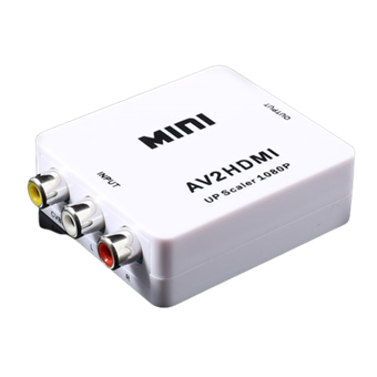 Mini Full HD 1080P AV CVBS til HDMI Adapter - Hvit