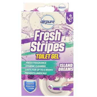 AirPure Fresh Stripes Toalettgel - Toalettrens - Alternativ til Toalettblokker - Island Dreams