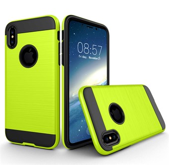 Stilig Brushed Cover i TPU Plast og Silikon for iPhone X / iPhone Xs - Lysegrønn