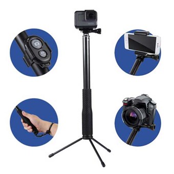 Monopod/ Selfie Rod/ Tripod & Remote Sett for Smartphone/GoPro