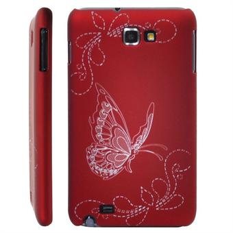 Galaxy Note Butterfly-deksel (rød)