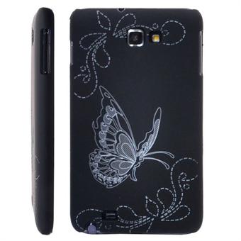 Galaxy Note Butterfly-deksel (svart)