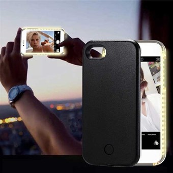 Selfie Cover med LED-lys til iPhone 8 Plus / 7 Plus - Svart