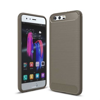 Fame Brushed Cover i Soft TPU og Carbon Fiber for Huawei Honor 9 - Grey
