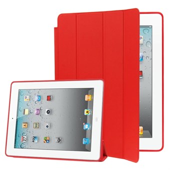 Stilig Smart Cover Sleep/ Wake-up for iPad 2 / iPad 3 / iPad 4 - Rød