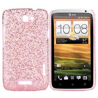 Glitrende HTC ONE X-deksel (rosa)